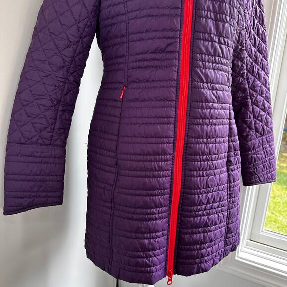Title Nine Kismet Purple Small Light Weight Puffer Jacket Coat Hood  Fall Winter - Picture 3 of 7